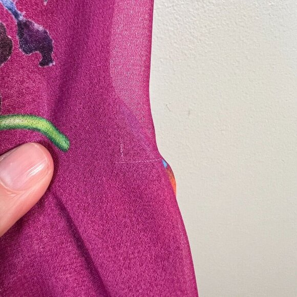 Soft Surroundings CalaFlores Tunic Shirt Size Medium Sheer Long Line Art to Wear - Picture 7 of 11